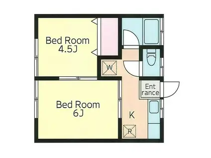 湘南荘(2K/1階)の間取り写真