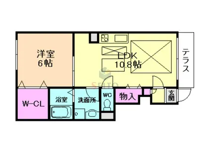 アンプルールフェールフォルテグーフォ(1LDK/1階)の間取り写真