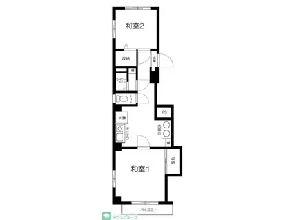 富士前ビル(2K/8階)の間取り写真