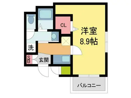 DANAE COURT 中山寺(1K/2階)の間取り写真