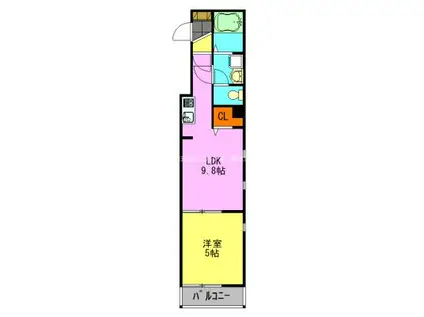 コートドールソガ(1LDK/2階)の間取り写真