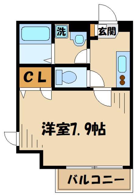 メゾンオーク(1K/2階)の間取り写真