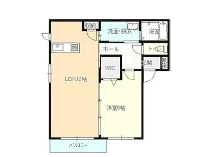 アメージング上島(1LDK/1階)の間取り写真