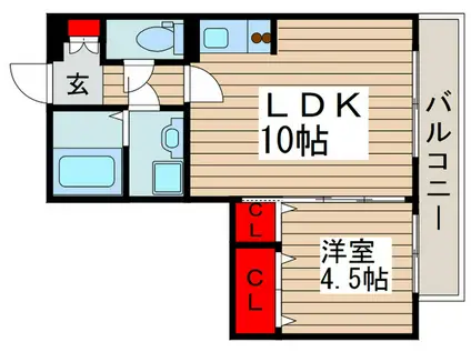ブランコートI(1LDK/2階)の間取り写真