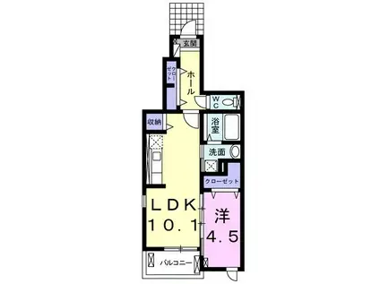 ベル・アンジュ唯(1LDK/1階)の間取り写真