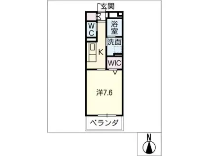 CASSINO(1K/2階)の間取り写真