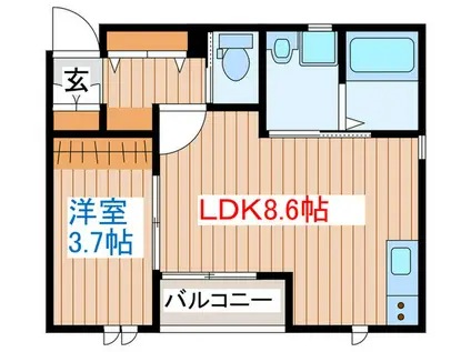 AZUL北浜(1LDK/1階)の間取り写真