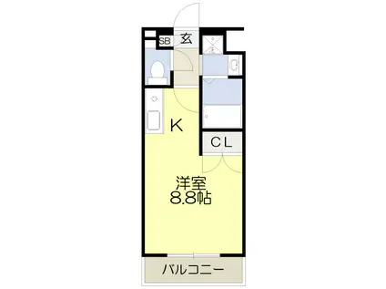 グランドール(ワンルーム/3階)の間取り写真