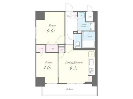 FESTINA LENTE(2DK/4階)の間取り写真