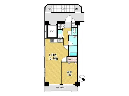 コマビル(1LDK/2階)の間取り写真