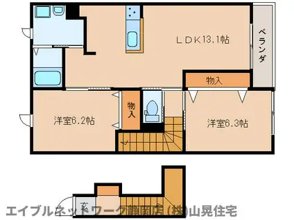 ラフィーネ(2LDK/2階)の間取り写真