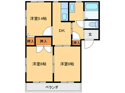 グランヴェルジュ(3DK/2階)の間取り写真