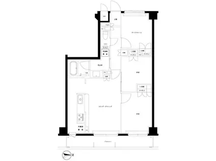 エルデンシア南大泉(2SLDK/2階)の間取り写真