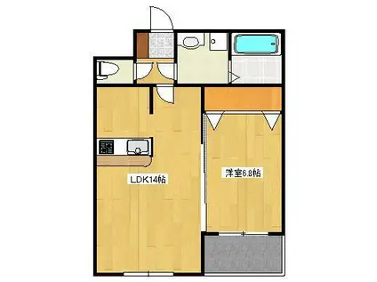 ADVANCE武蔵野台(1LDK/1階)の間取り写真