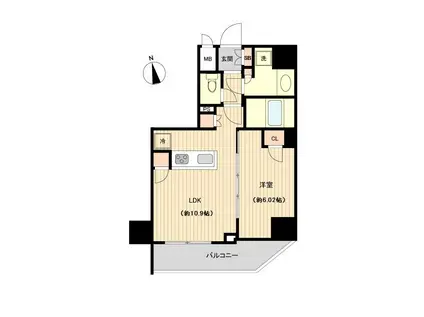 オーキッドレジデンス上野(1LDK/14階)の間取り写真