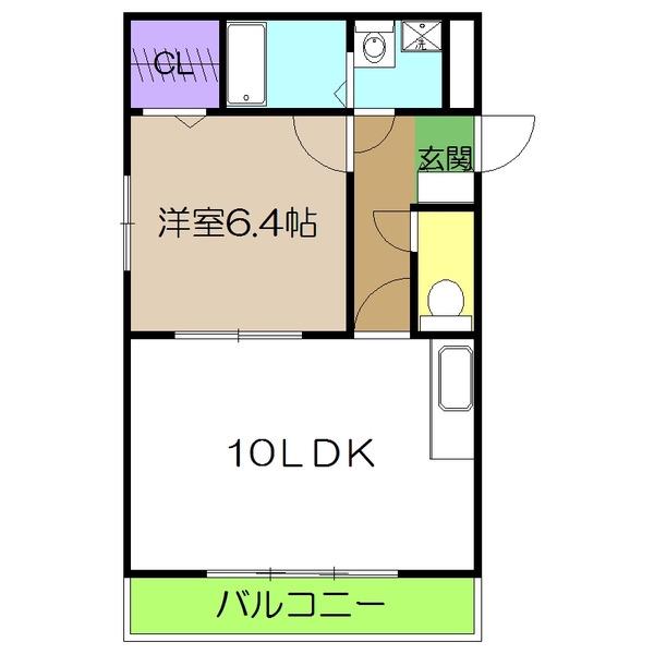 マリベールリーベ(1LDK/1階)の間取り写真