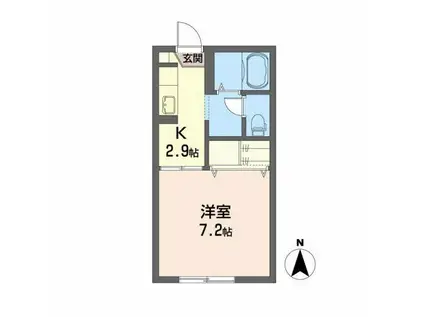 サンカンタン津志田A(1K/1階)の間取り写真