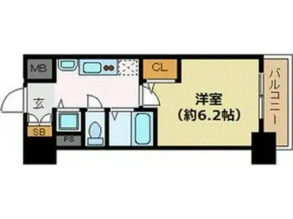 プレサンス名古屋STATIONビジュ(1K/6階)の間取り写真