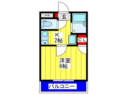 アミュールHIRAIKE(1K/3階)の間取り写真