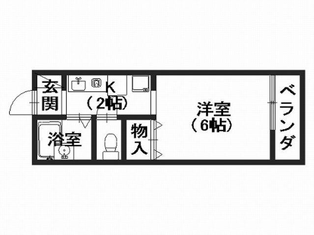 セジュール祗園(1K/2階)の間取り写真