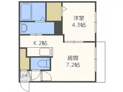  NORD EST (1LDK/3階)の間取り写真