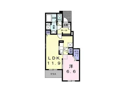 グラン ベレット(1LDK/1階)の間取り写真