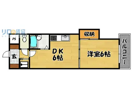 アークヒルズ上新庄(1DK/5階)の間取り写真