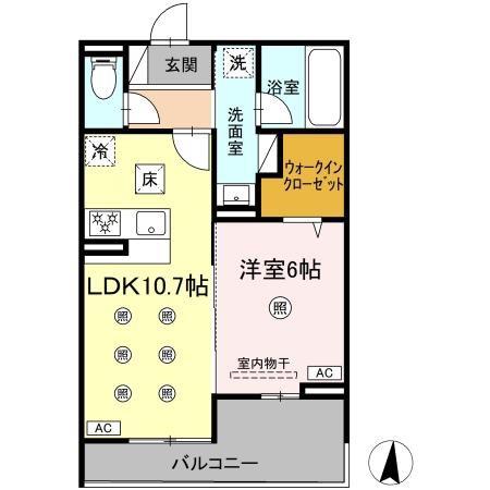 M&S RESIDENCE LIEN(1LDK/1階)の間取り写真