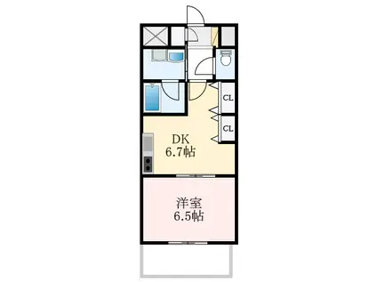 ＪＲ阪和線 鳳駅 徒歩14分 4階建 築18年(1DK/4階)の間取り写真