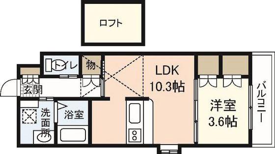 ルナレガロ(1LDK/5階)の間取り写真