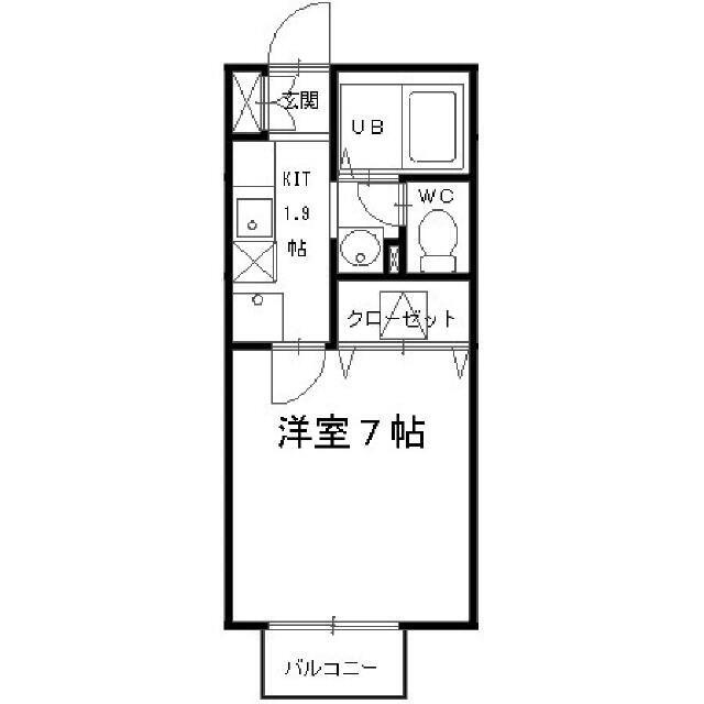 アール・ブラン(1K/1階)の間取り写真