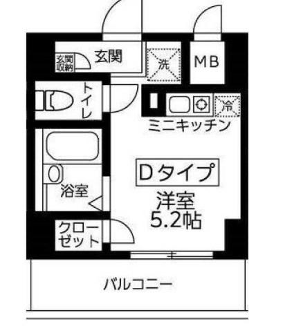 ラフィネ横須賀中央(1K/2階)の間取り写真