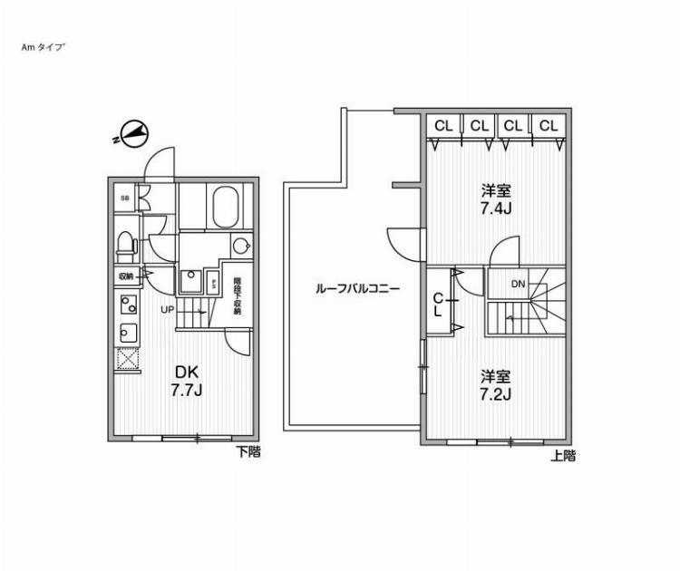 LEGALAND早稲田(2DK/4階)の間取り写真