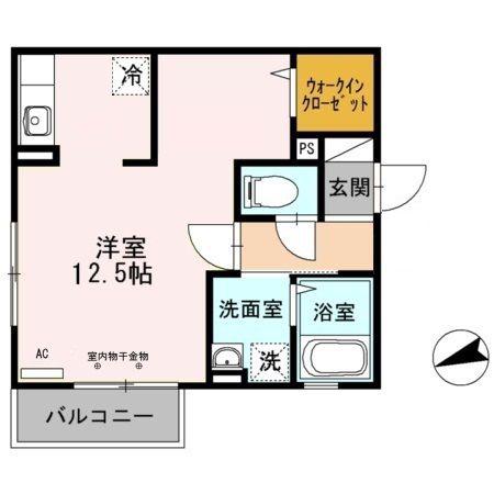 アゼリア吹上 B(ワンルーム/2階)の間取り写真
