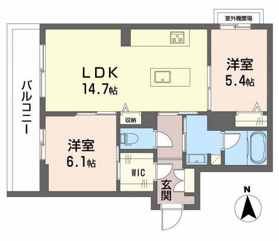 シャーメゾンプレアデス(2LDK/3階)の間取り写真