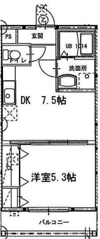 フジパレス東湊(1DK/2階)の間取り写真