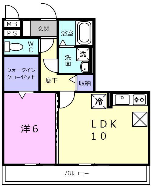 グレースコーポIII(1LDK/2階)の間取り写真