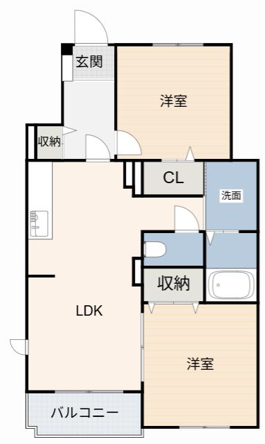 HIIRAGI平坂町(2LDK/1階)の間取り写真