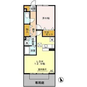 GRACIA(1LDK/1階)の間取り写真