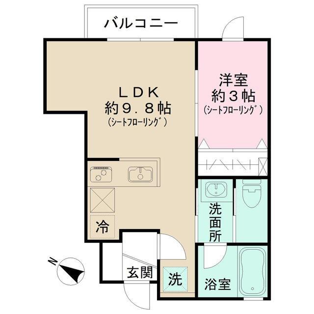 ローダンセ田園調布(1LDK/1階)の間取り写真