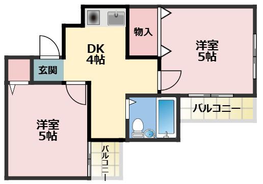 ミングル星ヶ丘1番館(2DK/3階)の間取り写真
