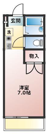エスペランサ(1K/2階)の間取り写真