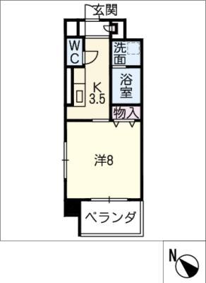 セントリバーヒルズ神戸(1K/2階)の間取り写真