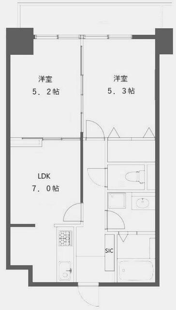 ソネット上池袋(2LDK/10階)の間取り写真