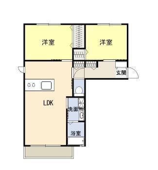 シルフィードKNII(2LDK/2階)の間取り写真