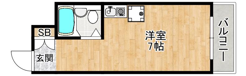 シティパレス緑地公園(ワンルーム/3階)の間取り写真