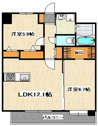 SEIWA LIVE 21(2LDK/8階)の間取り写真