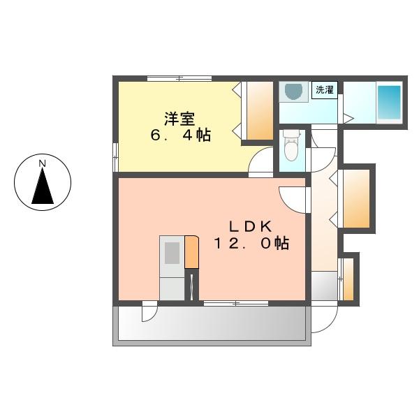 ニューグレイス(1LDK/1階)の間取り写真