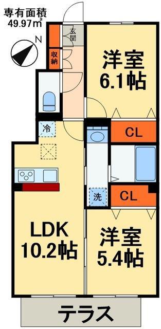 スマートコレイユ(2LDK/1階)の間取り写真