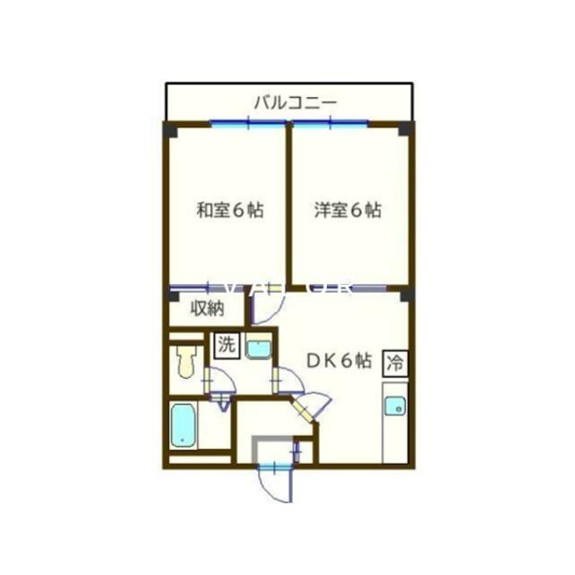 マノアール相模大野(2DK/1階)の間取り写真